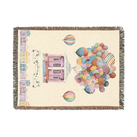 Personalized New Orleans Shotgun House Woven Blanket