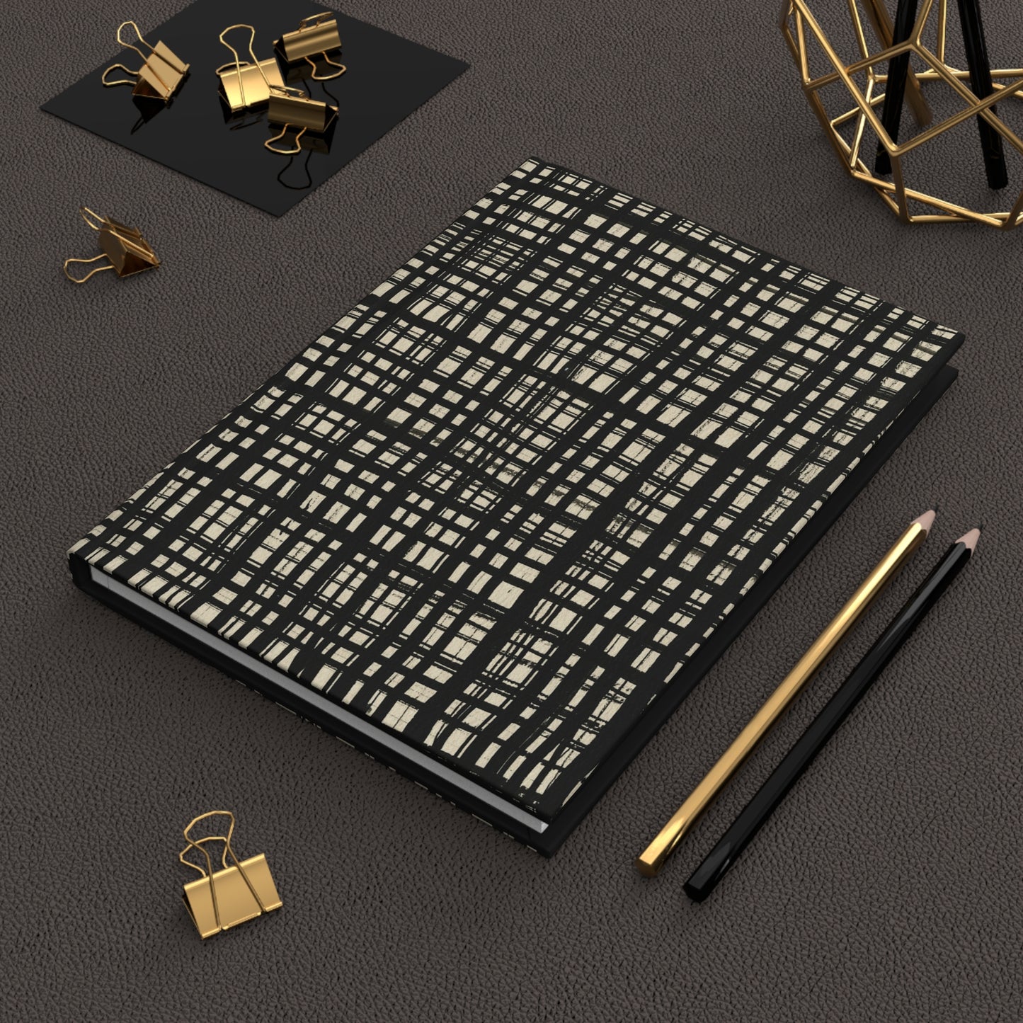 Black Gingham. - Hardcover Journal