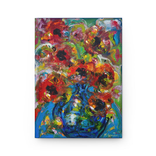 Red Poppies - Hardcover Journal