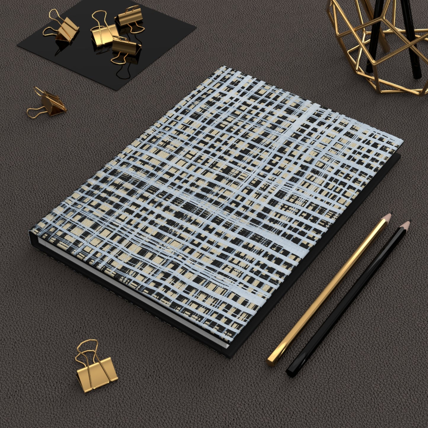 B&W Gingham - Hardcover Journal