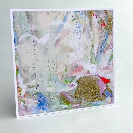 Notecard / Spring Landscape in Gold 1