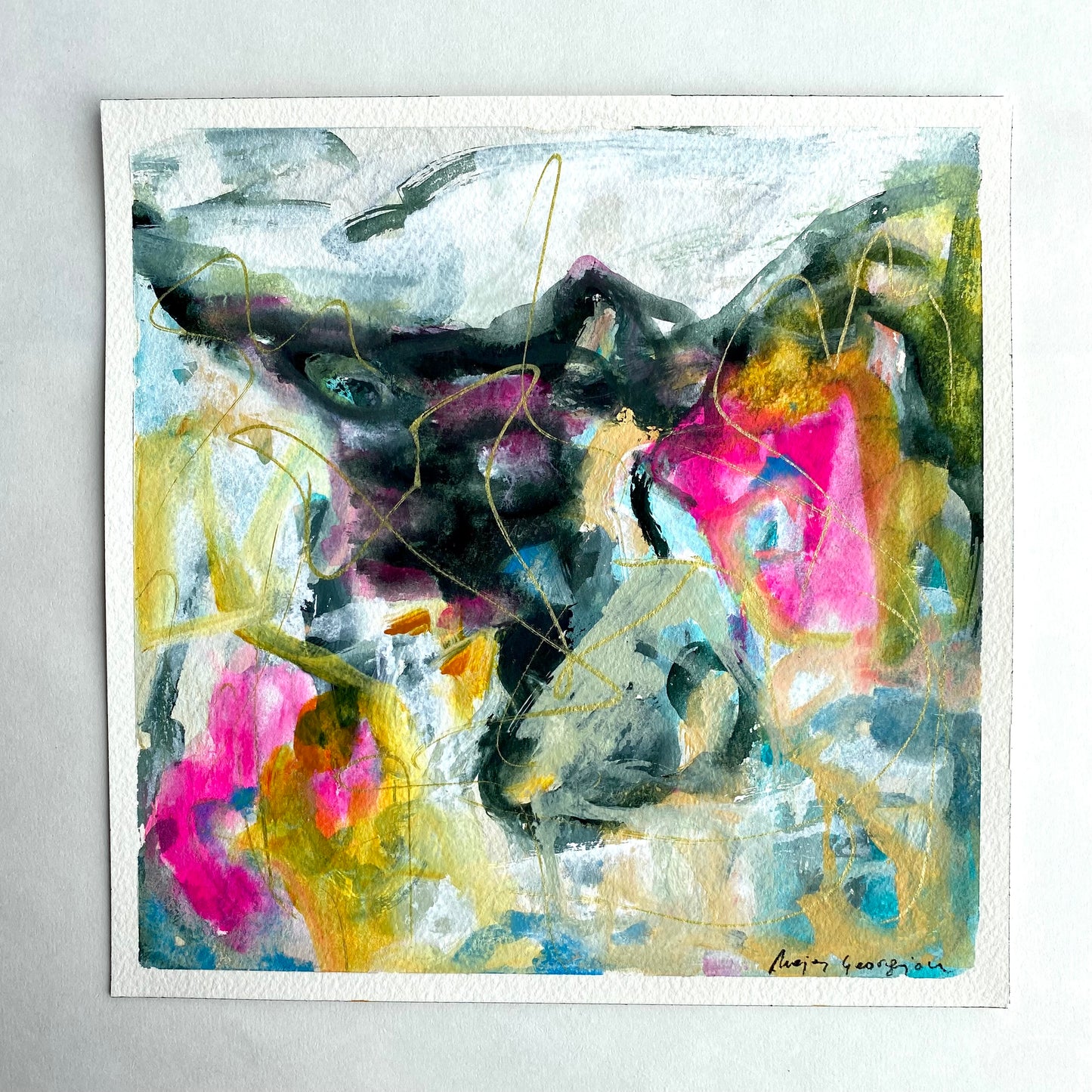 8x8 Small Abstract on Paper ***Unframed