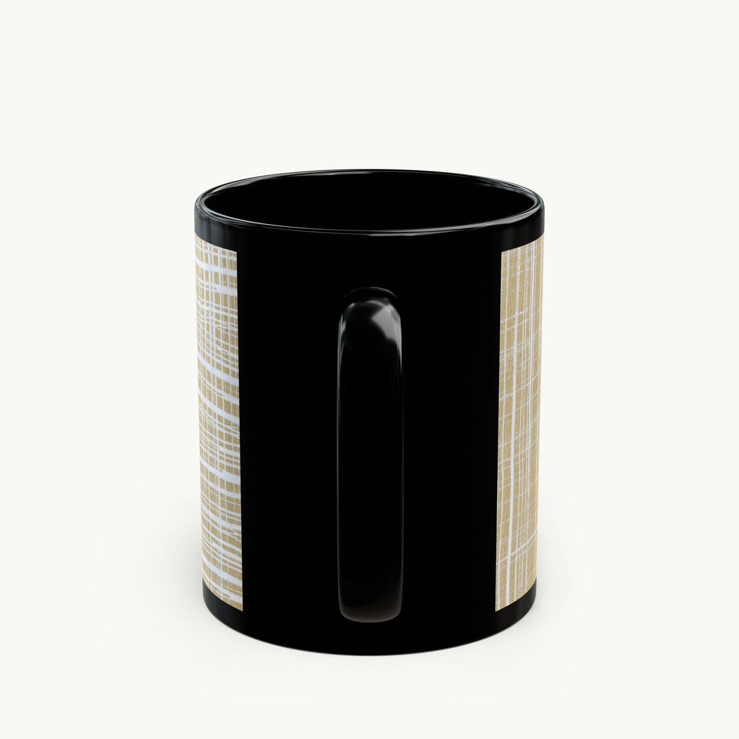 Black Mug - White Gingham