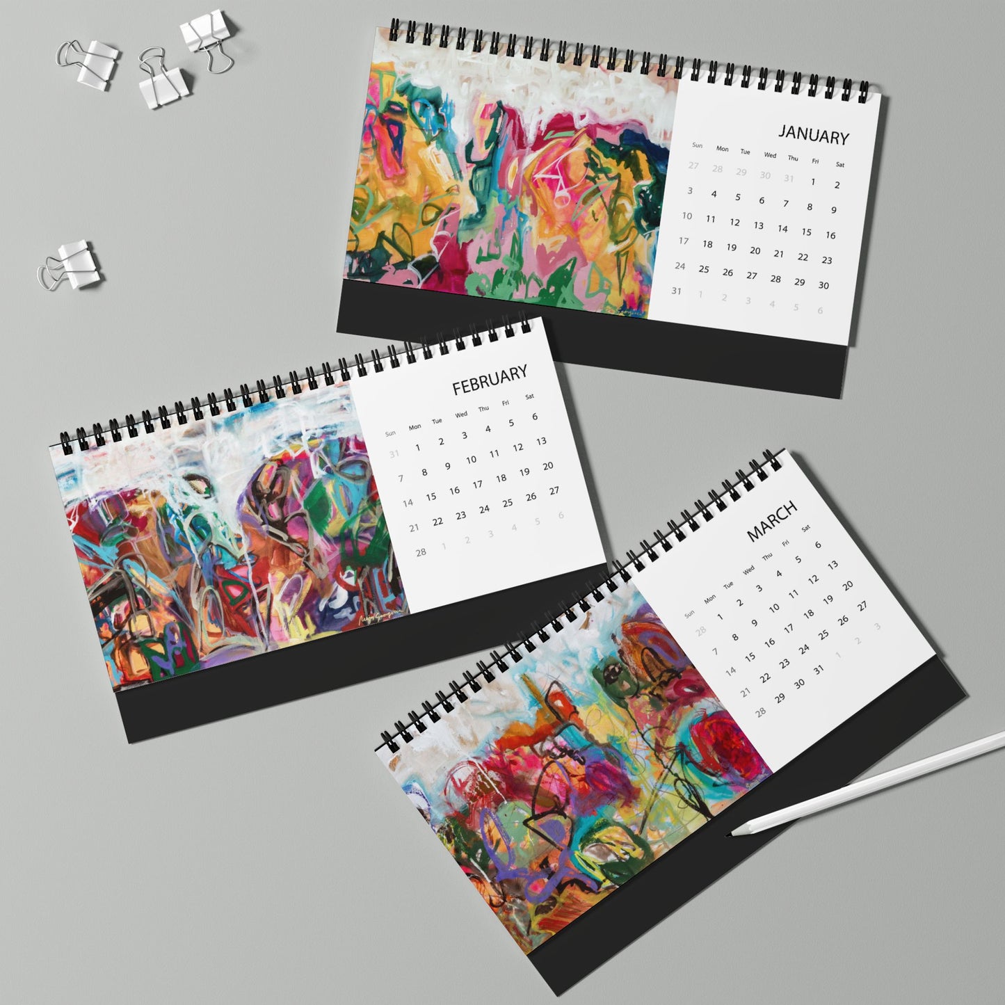 2027 Abstract Landscape Art - DESK CALENDAR