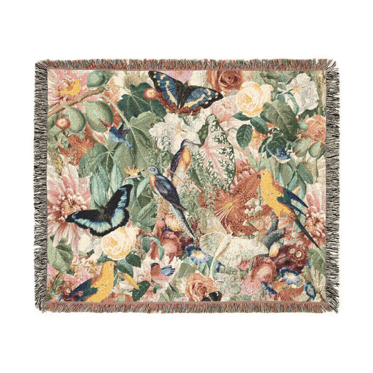 Woven Cotton Blanket - Tropical Garden