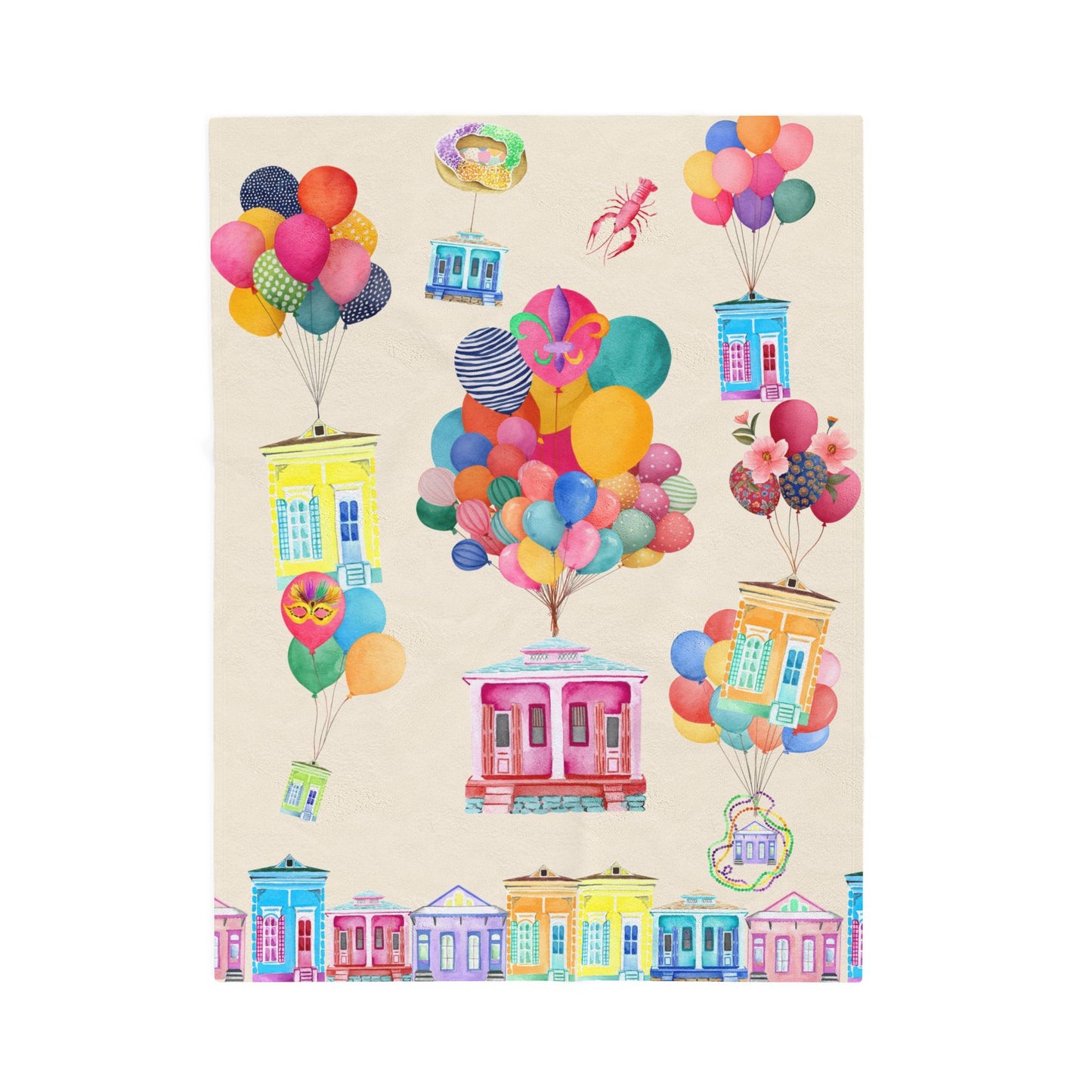 Velveteen Plush Blanket -NOLA Ivory