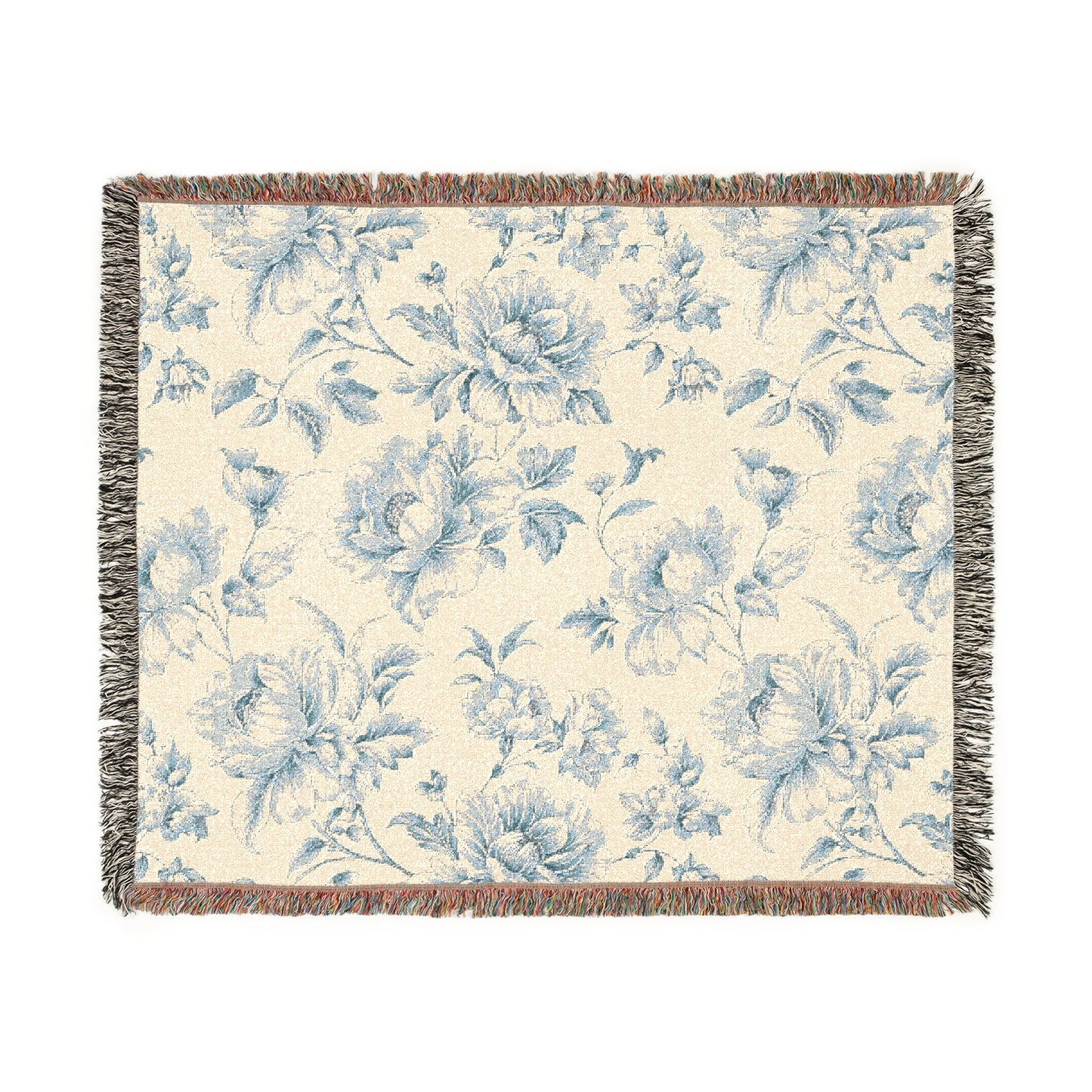 Woven Blanket - Blue Floral