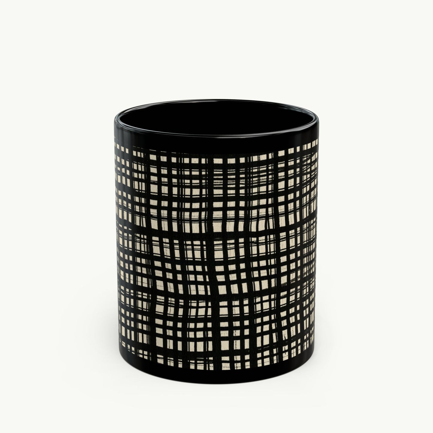Black Mug - Black Gingham
