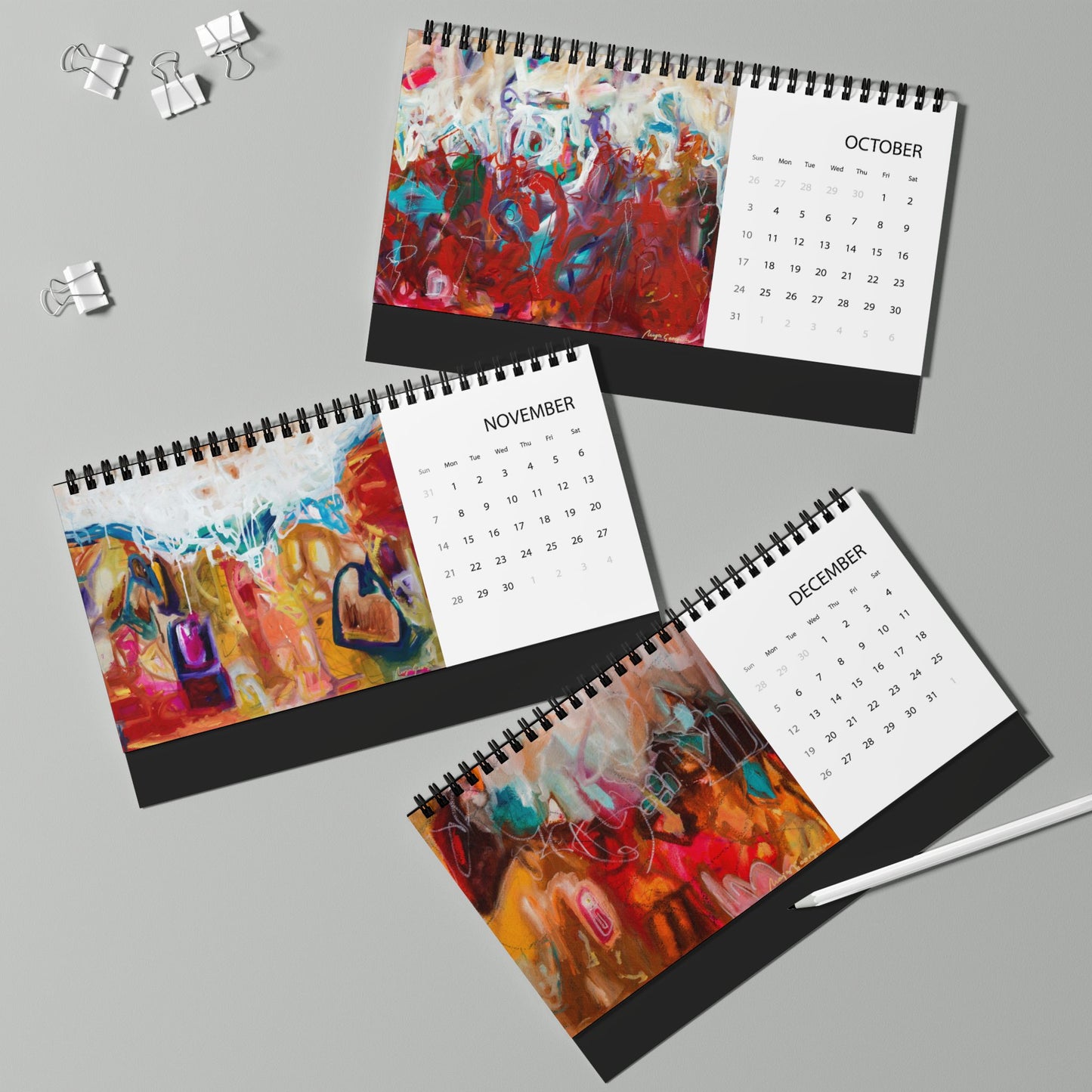2027 Abstract Landscape Art - DESK CALENDAR