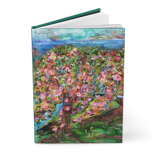 Blooming Orchard by the Sea Hardcover Journal