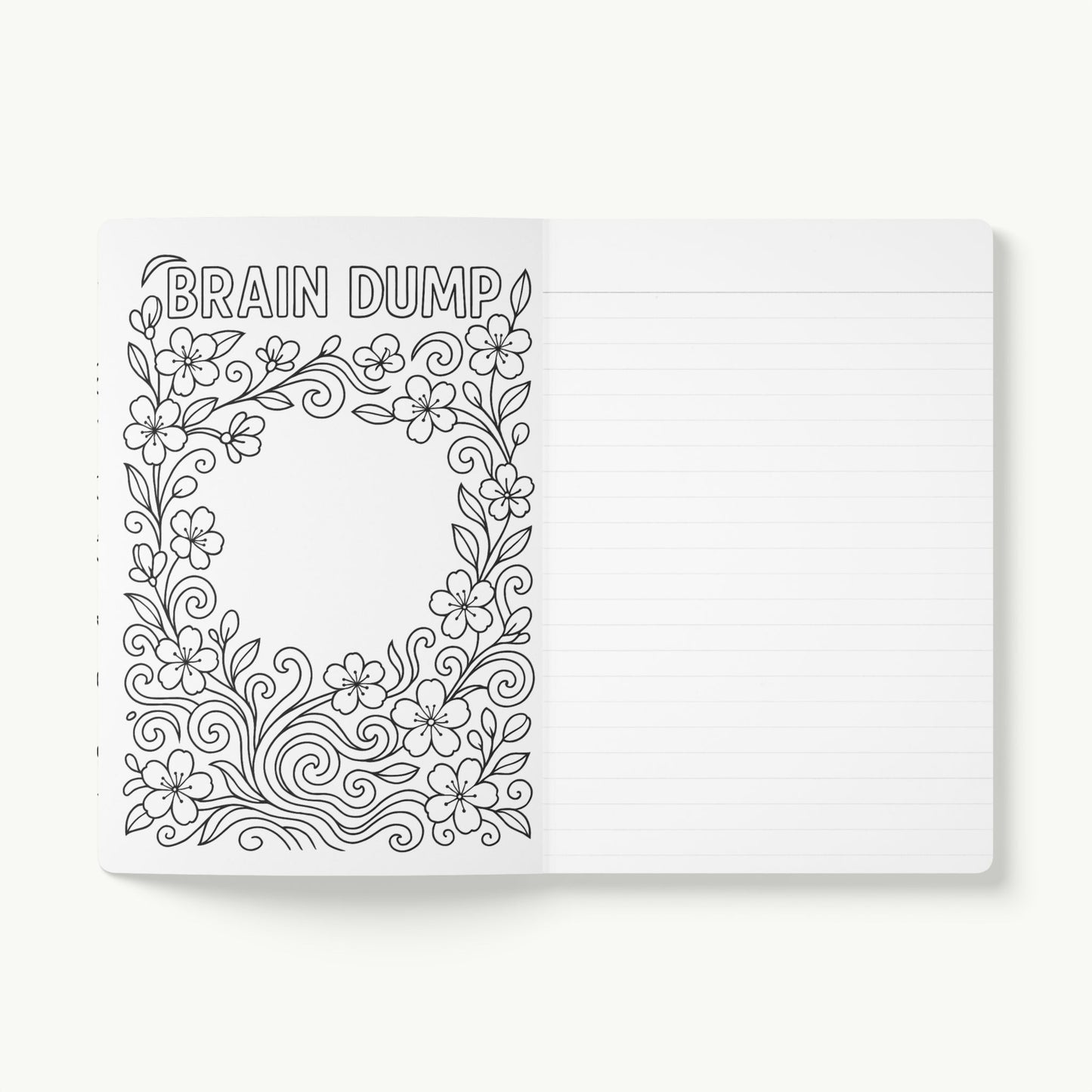Soft Cover Lined Journal with Coloring Pages