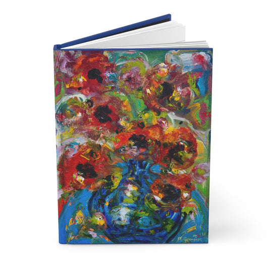 Red Poppies - Hardcover Journal
