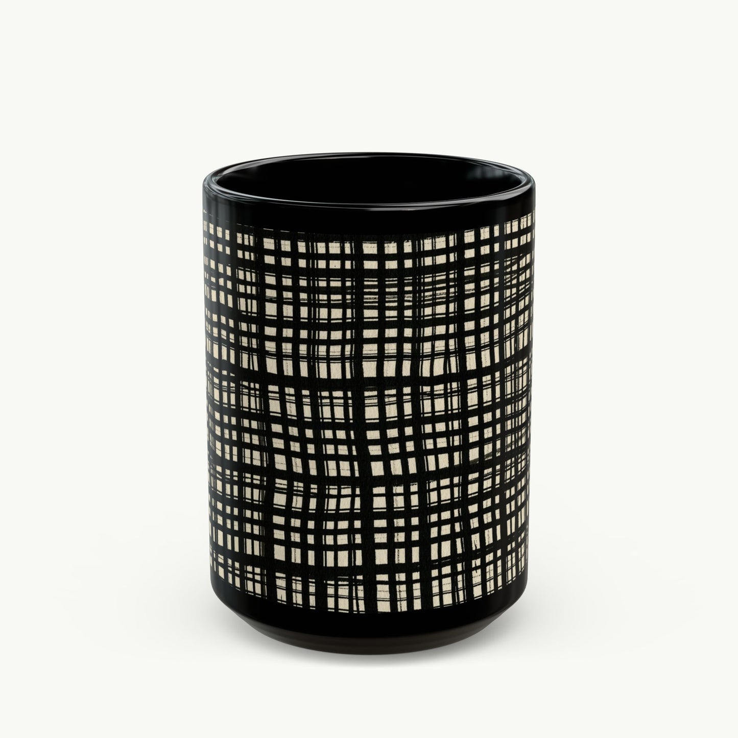 Black Mug - Black Gingham