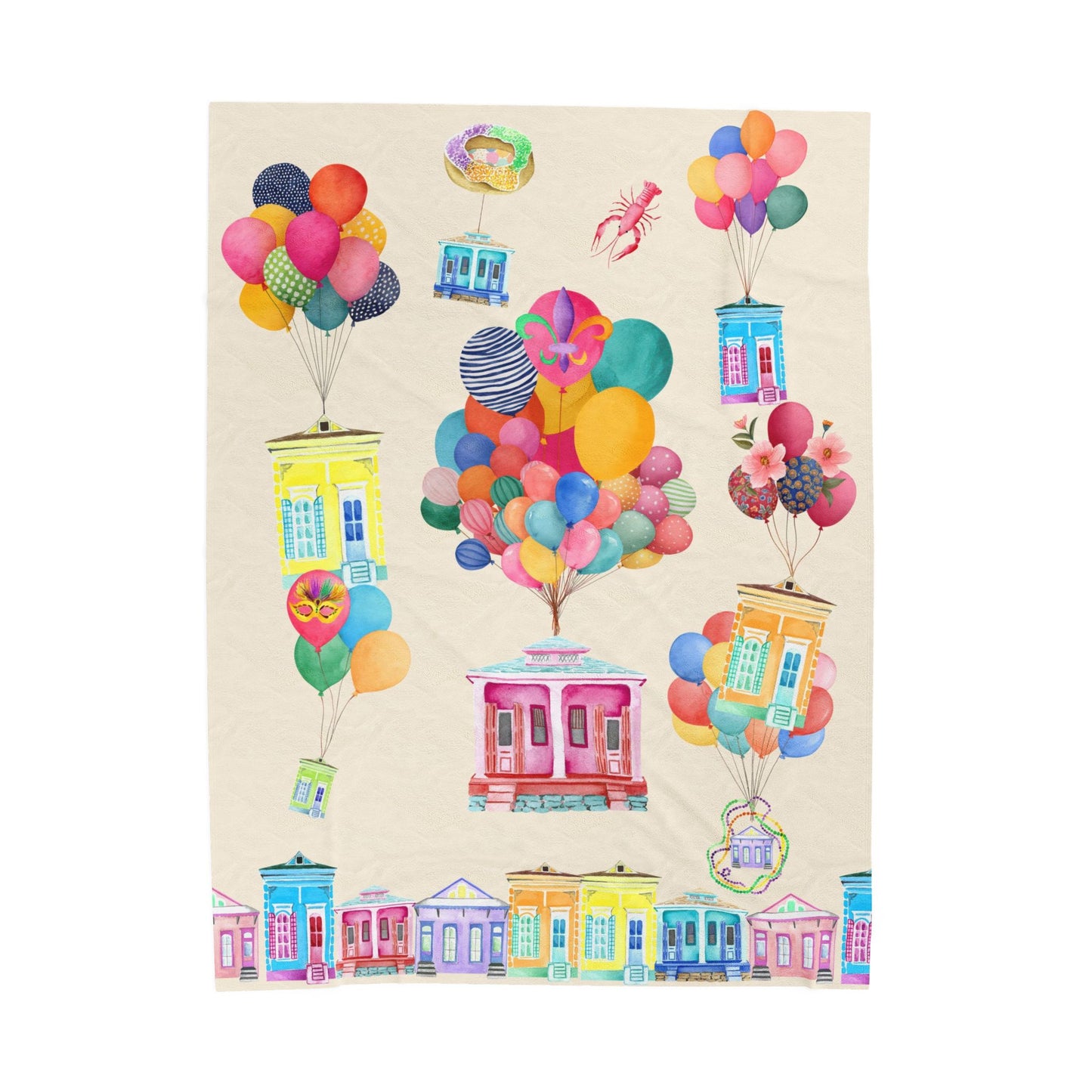 Velveteen Plush Blanket -NOLA Ivory