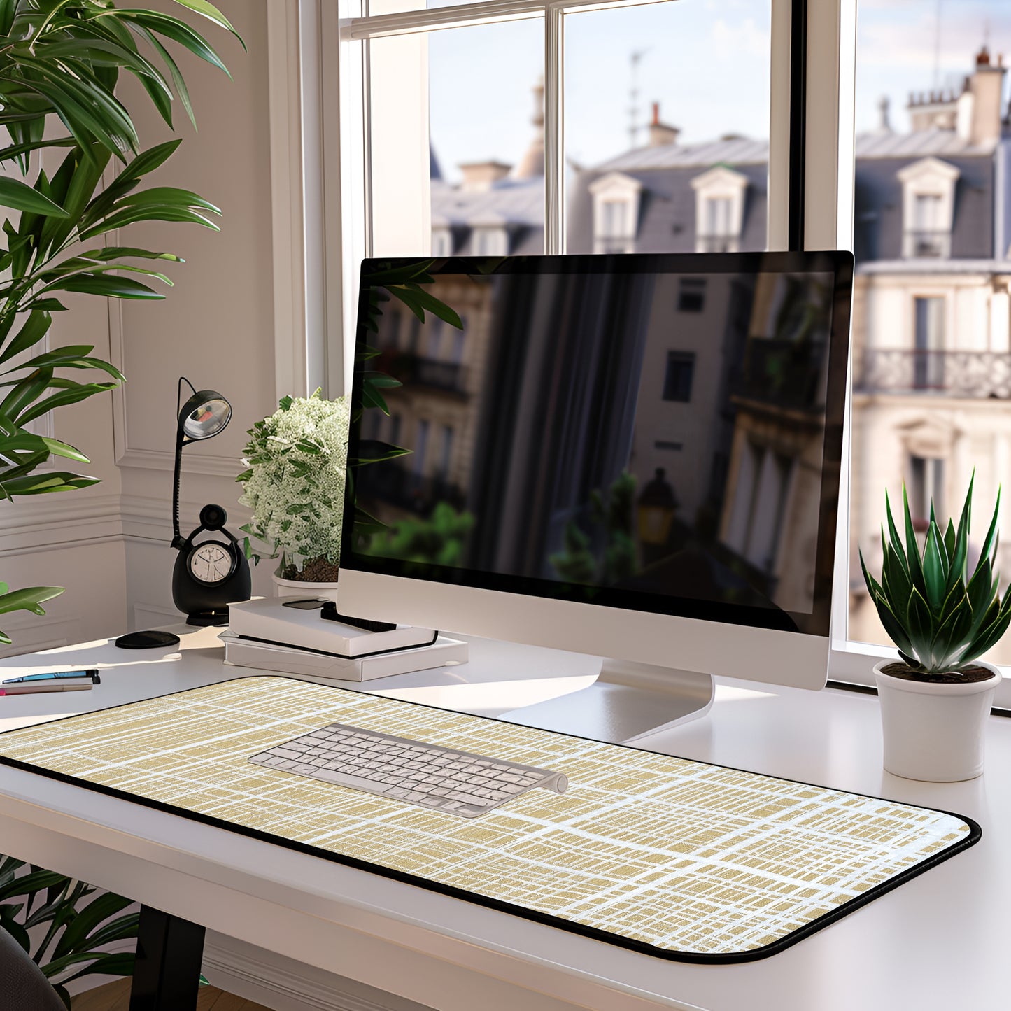 Desk Mat -White Gingham