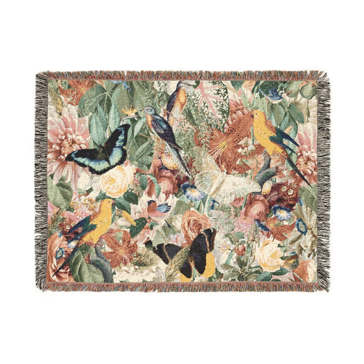 Woven Cotton Blanket - Tropical Garden