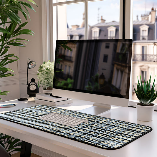 Desk Mat - B&W Gingham