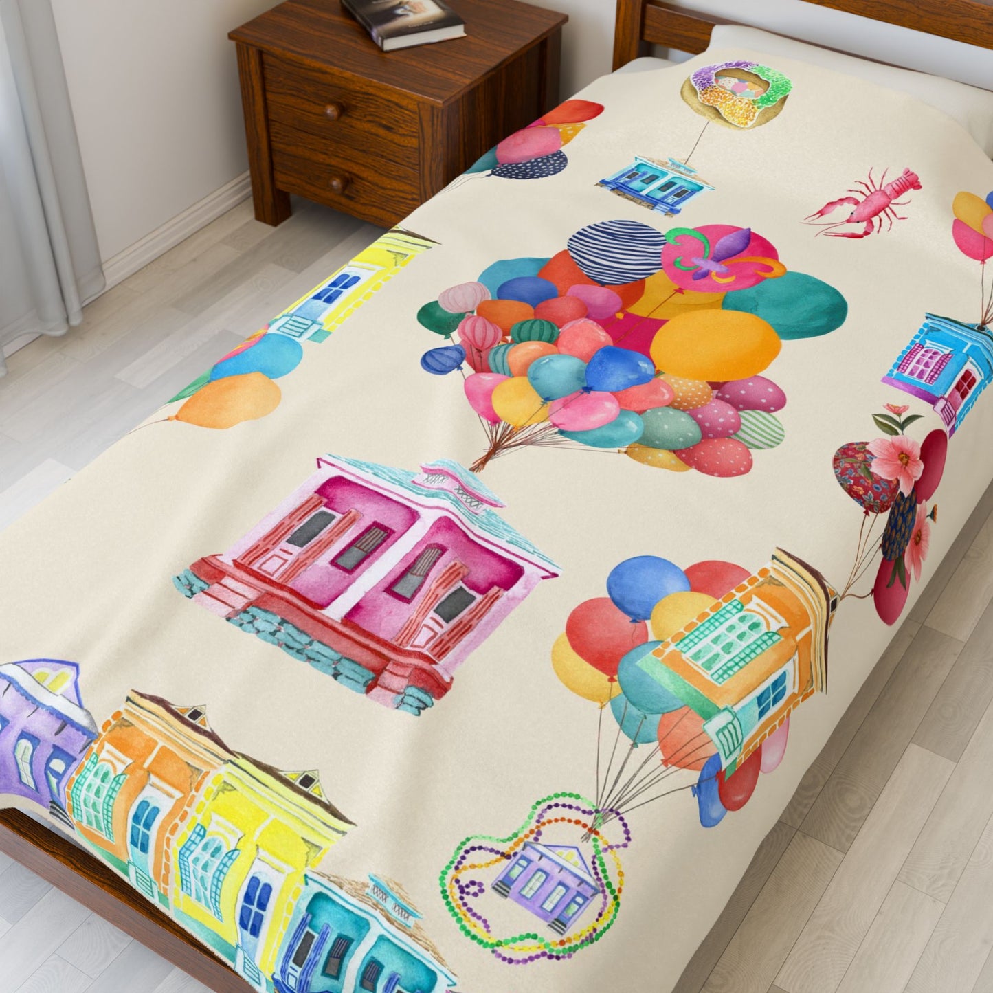 Velveteen Plush Blanket -NOLA Ivory