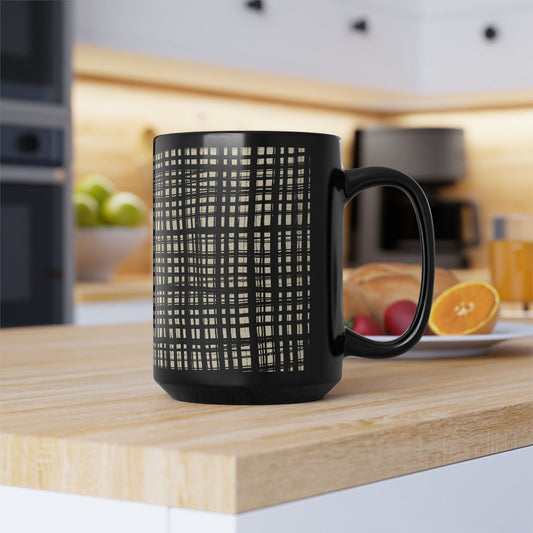 Black Mug - Black Gingham