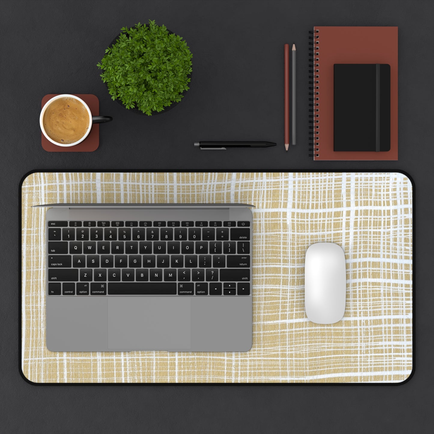 Desk Mat -White Gingham