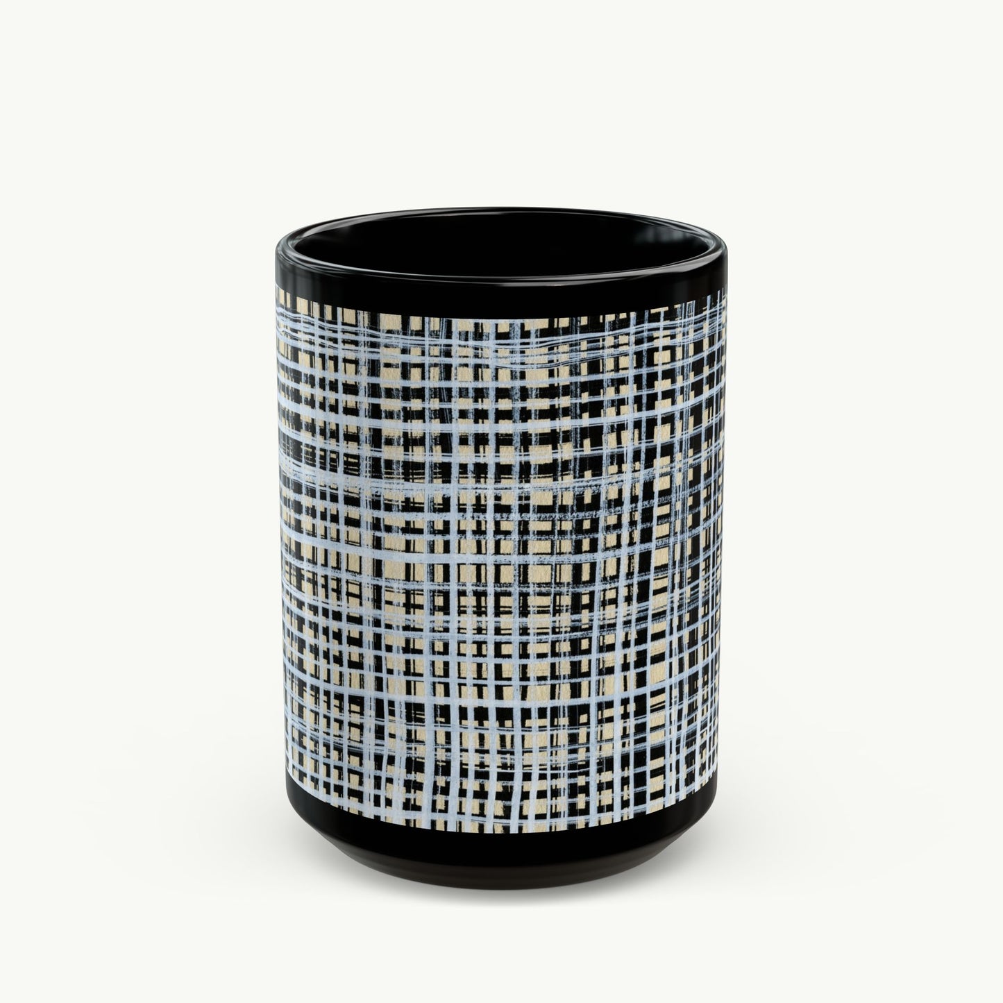 Black Mug - B&W Gingham
