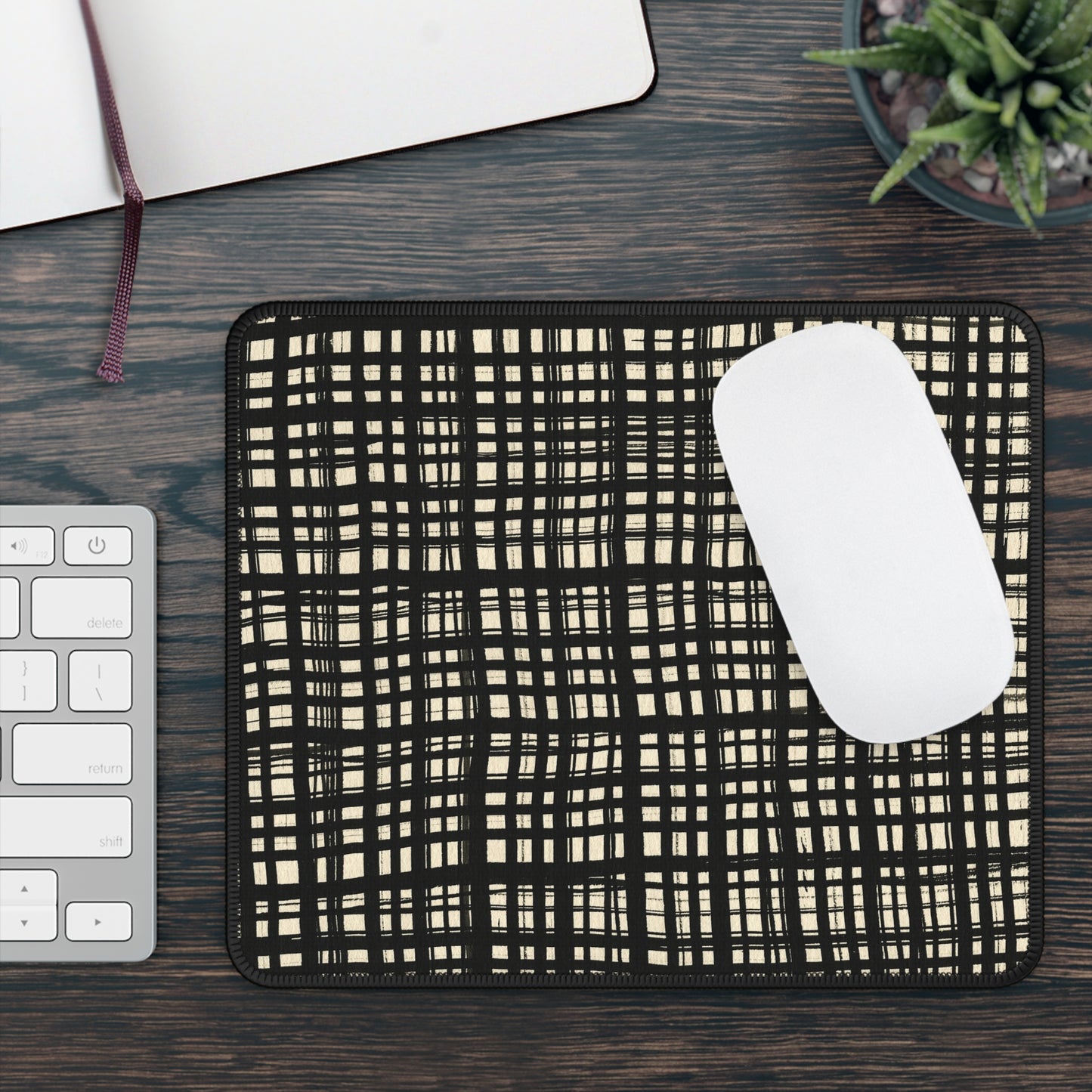 Mouse Pad - Black Gingham