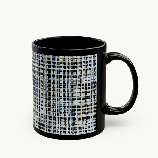 Black Mug - B&W Gingham