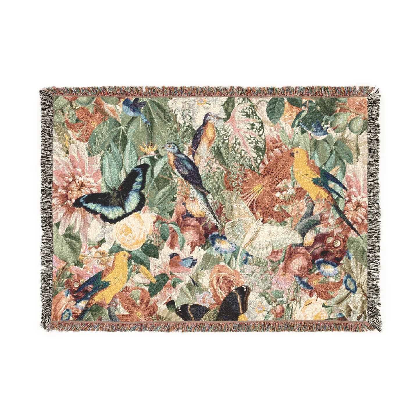 Woven Cotton Blanket - Tropical Garden