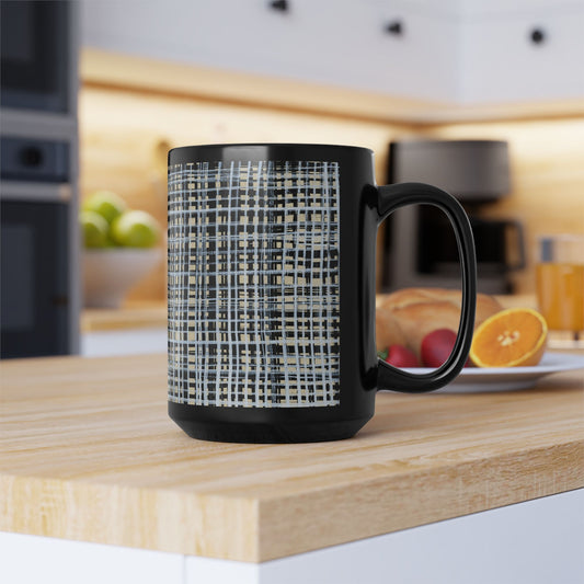 Black Mug - B&W Gingham
