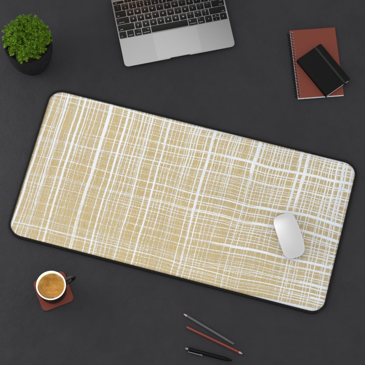 Desk Mat -White Gingham