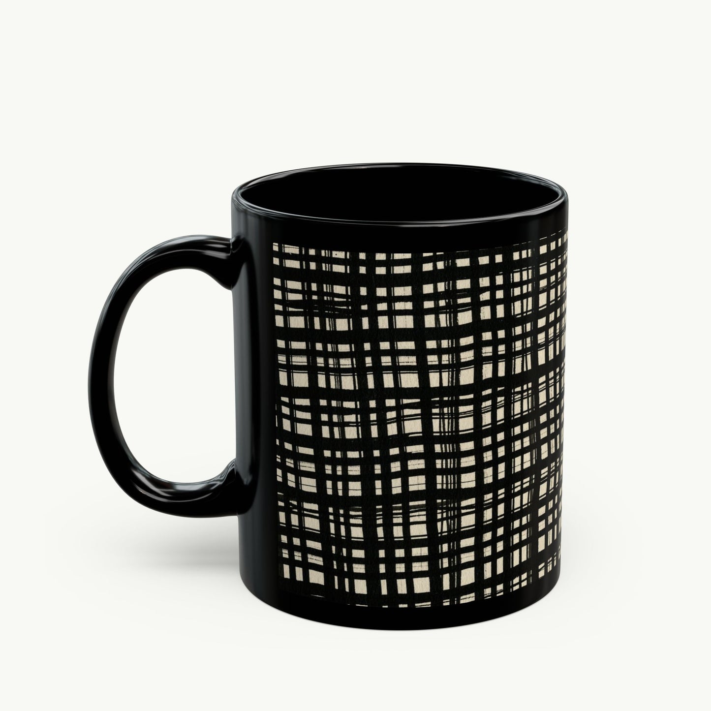 Black Mug - Black Gingham