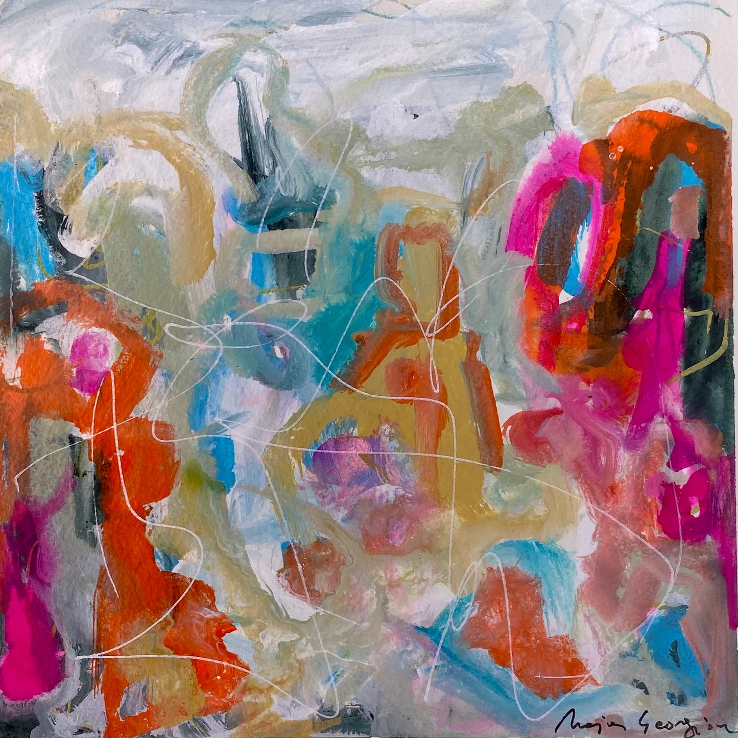 8x8 Abstract Landscape - ORIGINAL PAINTING