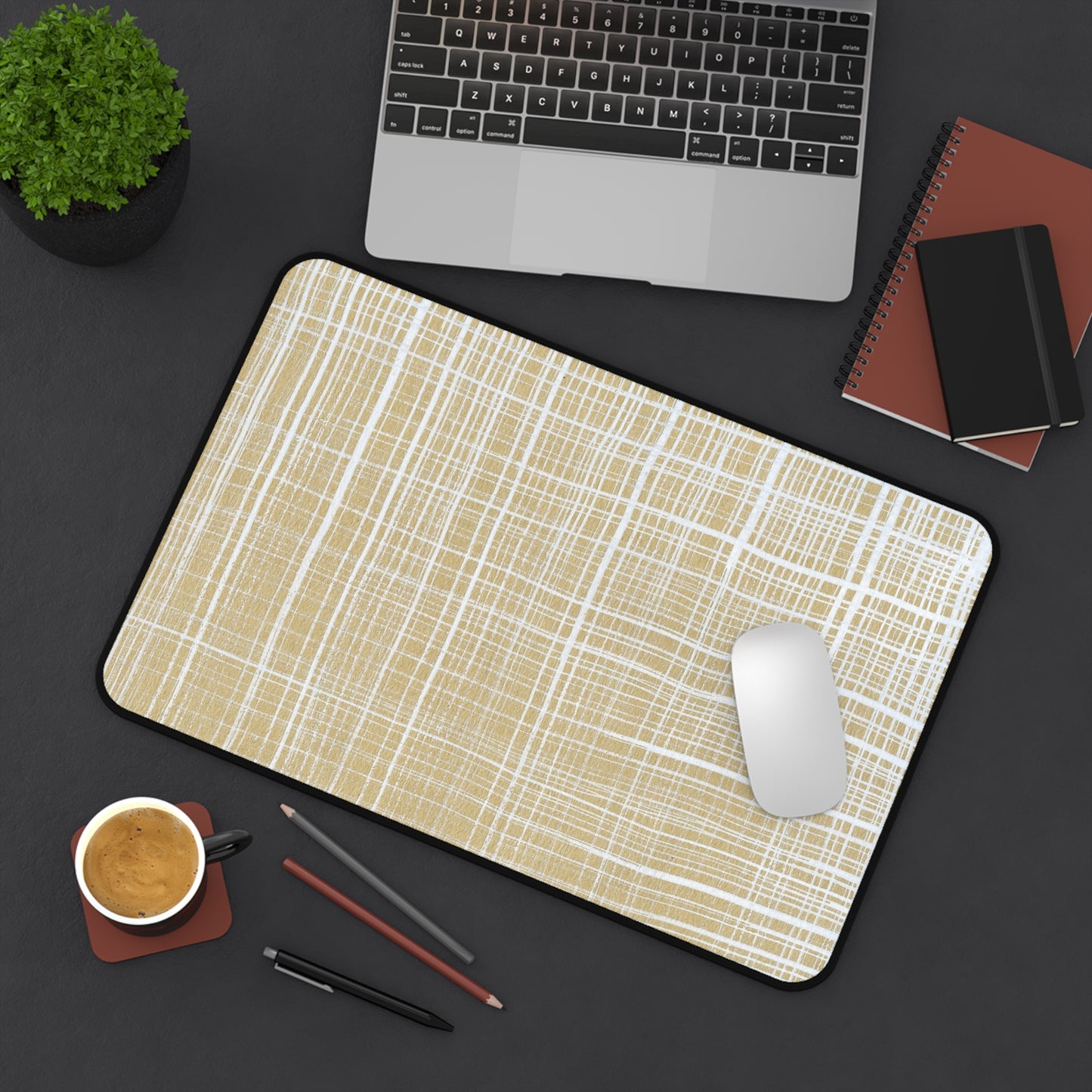 Desk Mat -White Gingham
