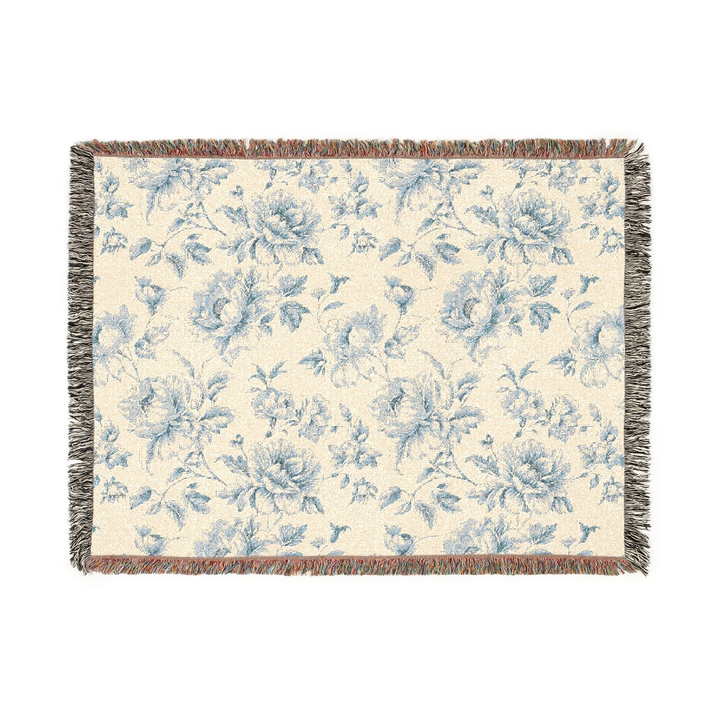 Woven Blanket - Blue Floral