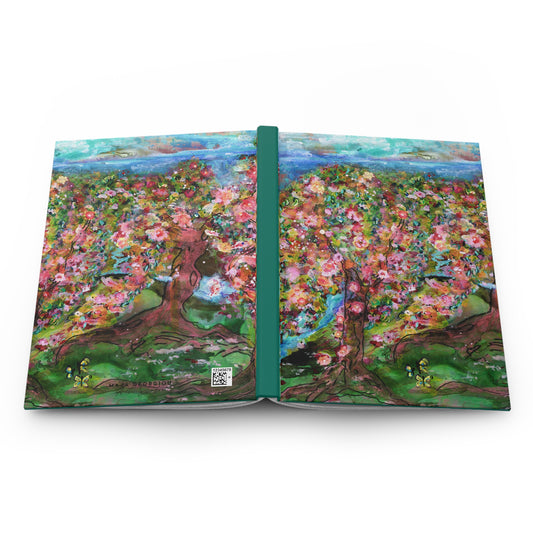 Blooming Orchard by the Sea Hardcover Journal