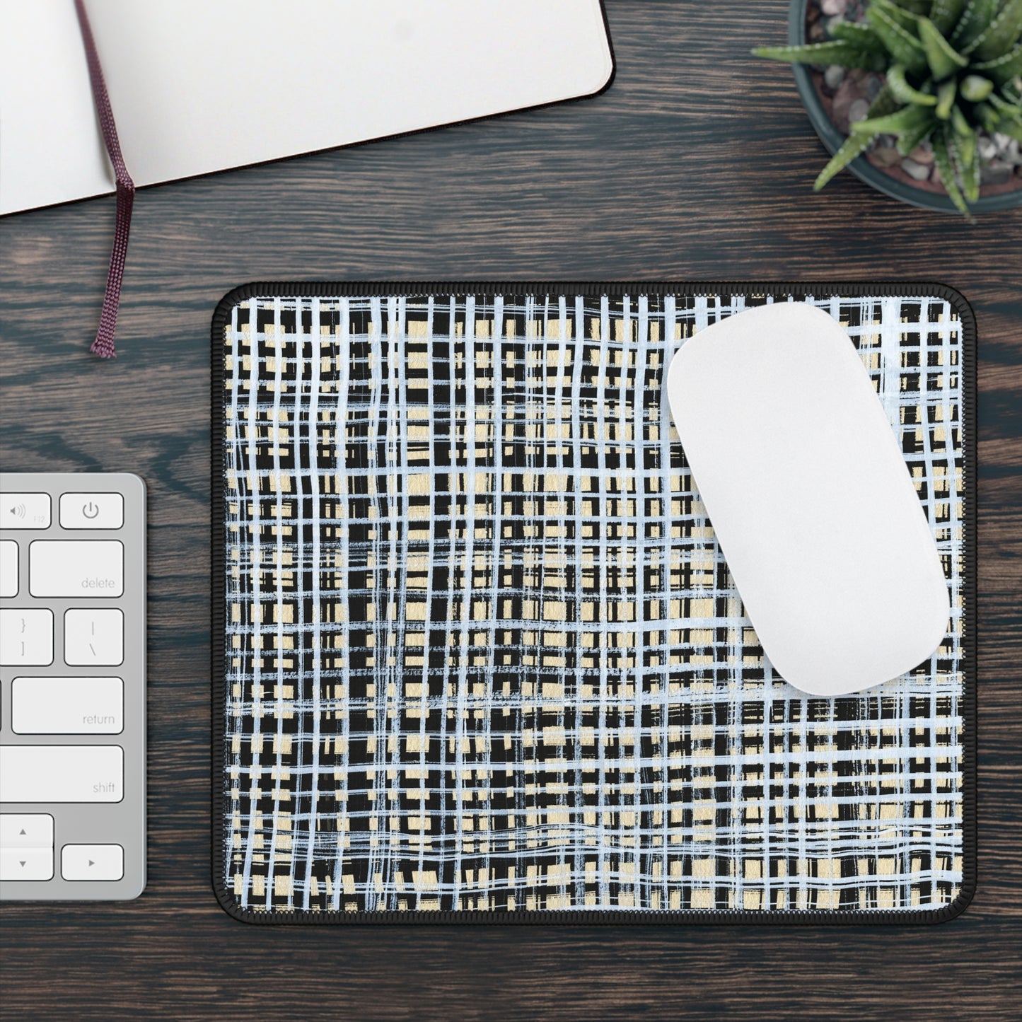 Mouse Pad - Black & White Gingham