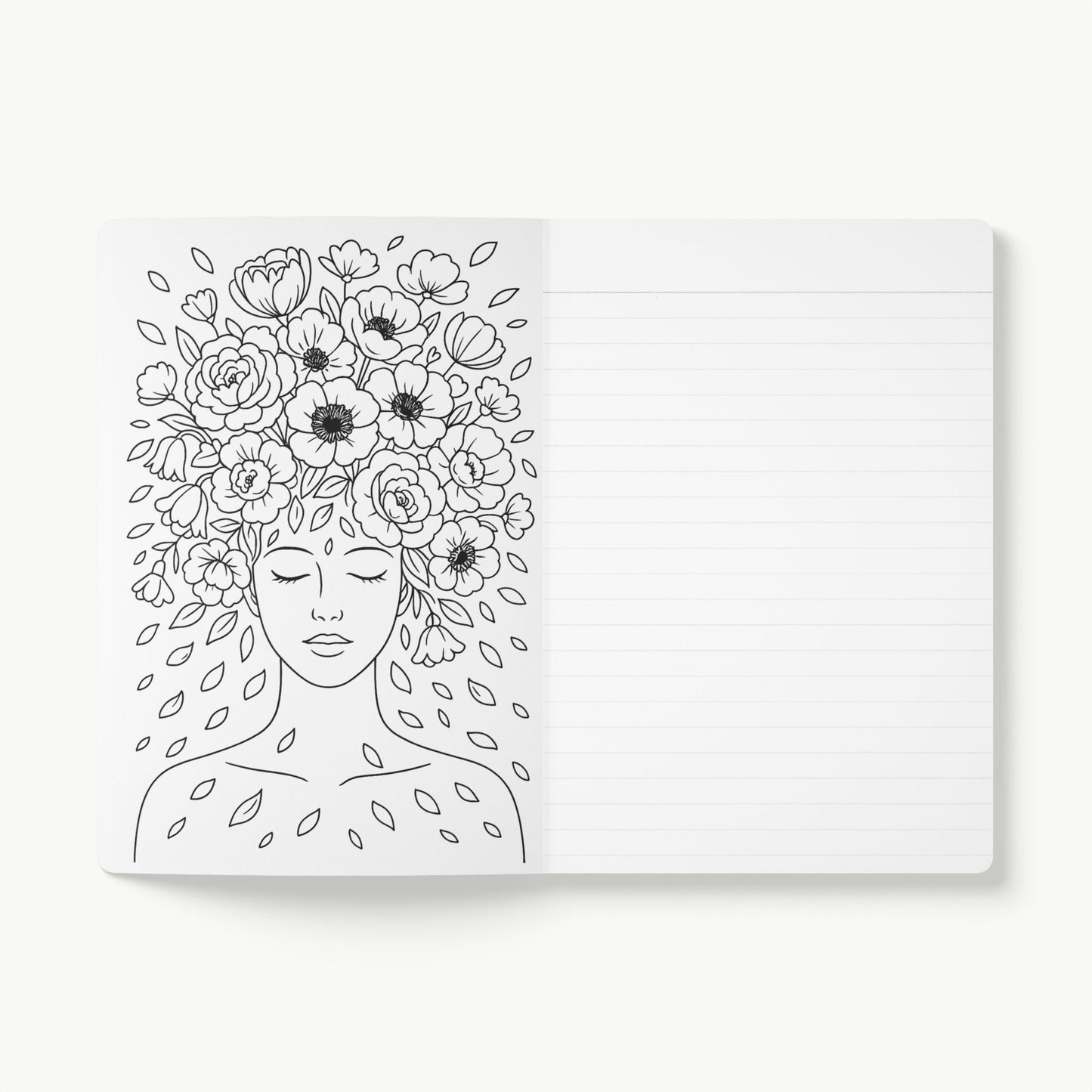 Beautiful Chaos - Soft Cover Lined Journal with Coloring Pages