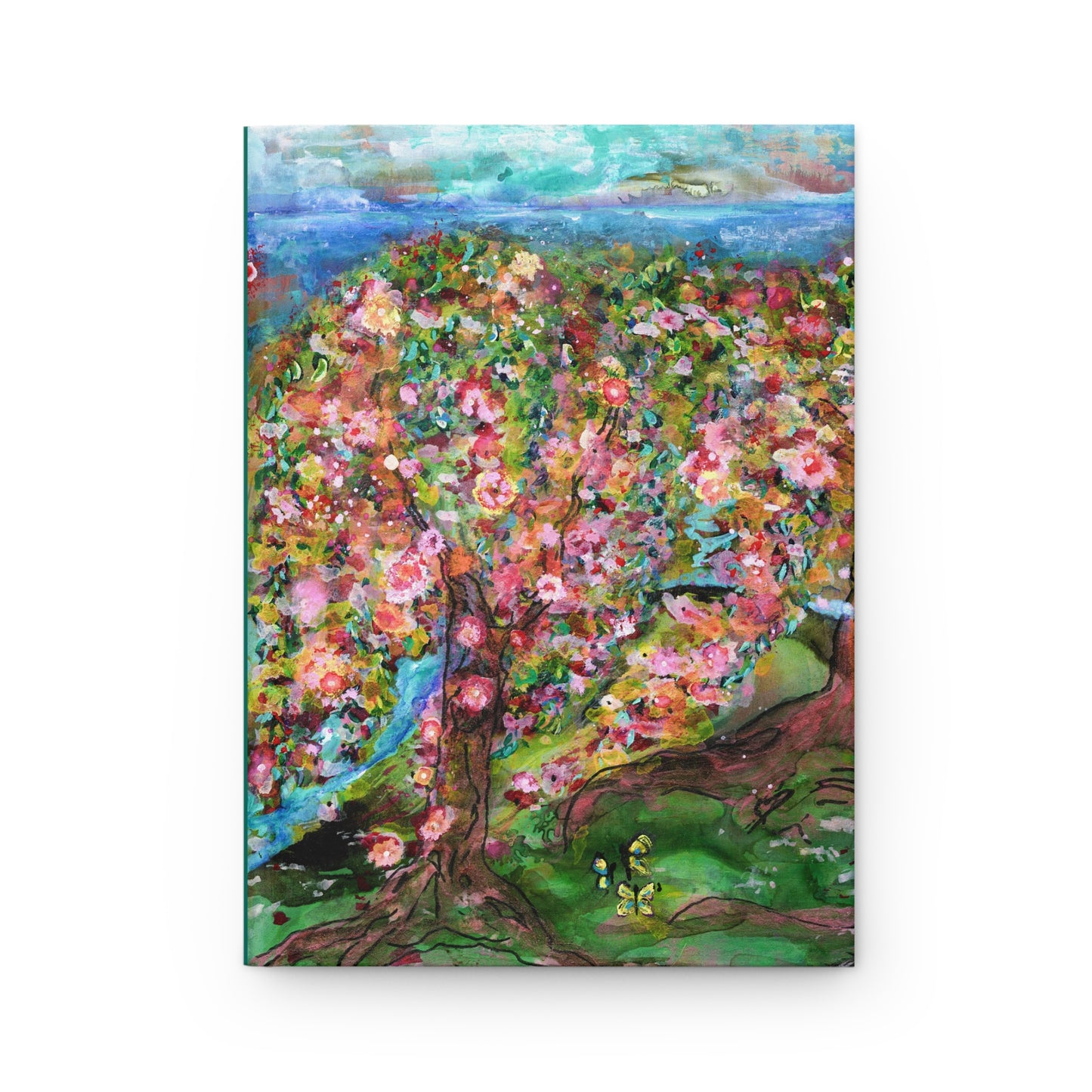 Blooming Orchard by the Sea Hardcover Journal