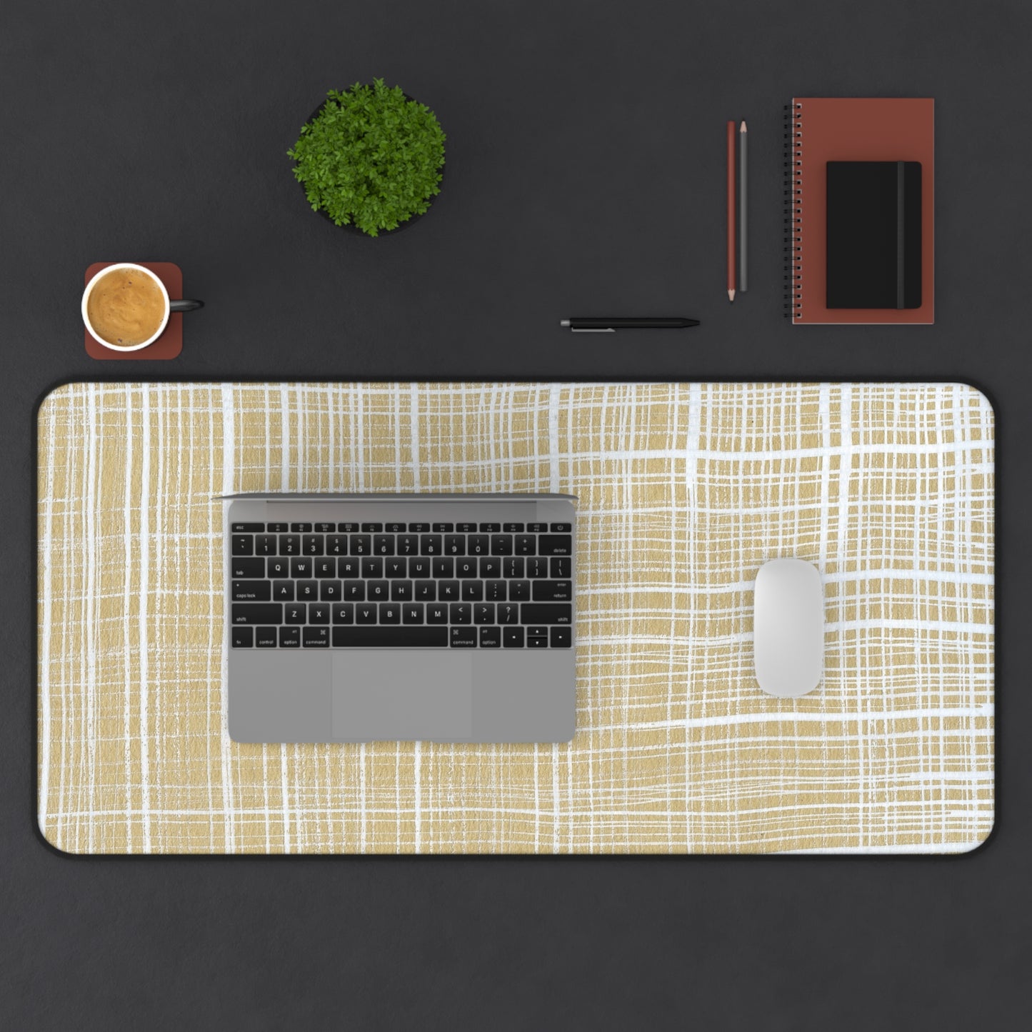 Desk Mat -White Gingham