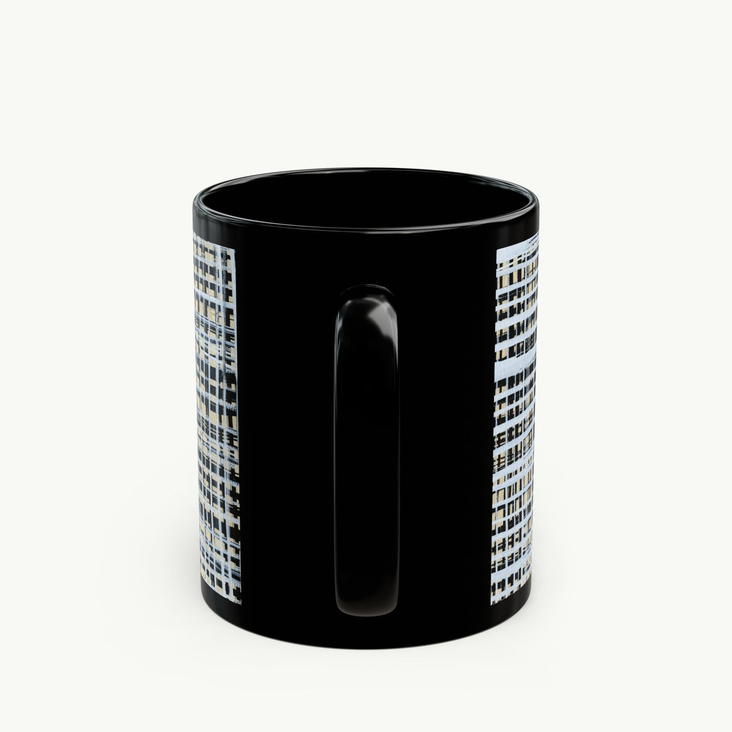 Black Mug - B&W Gingham