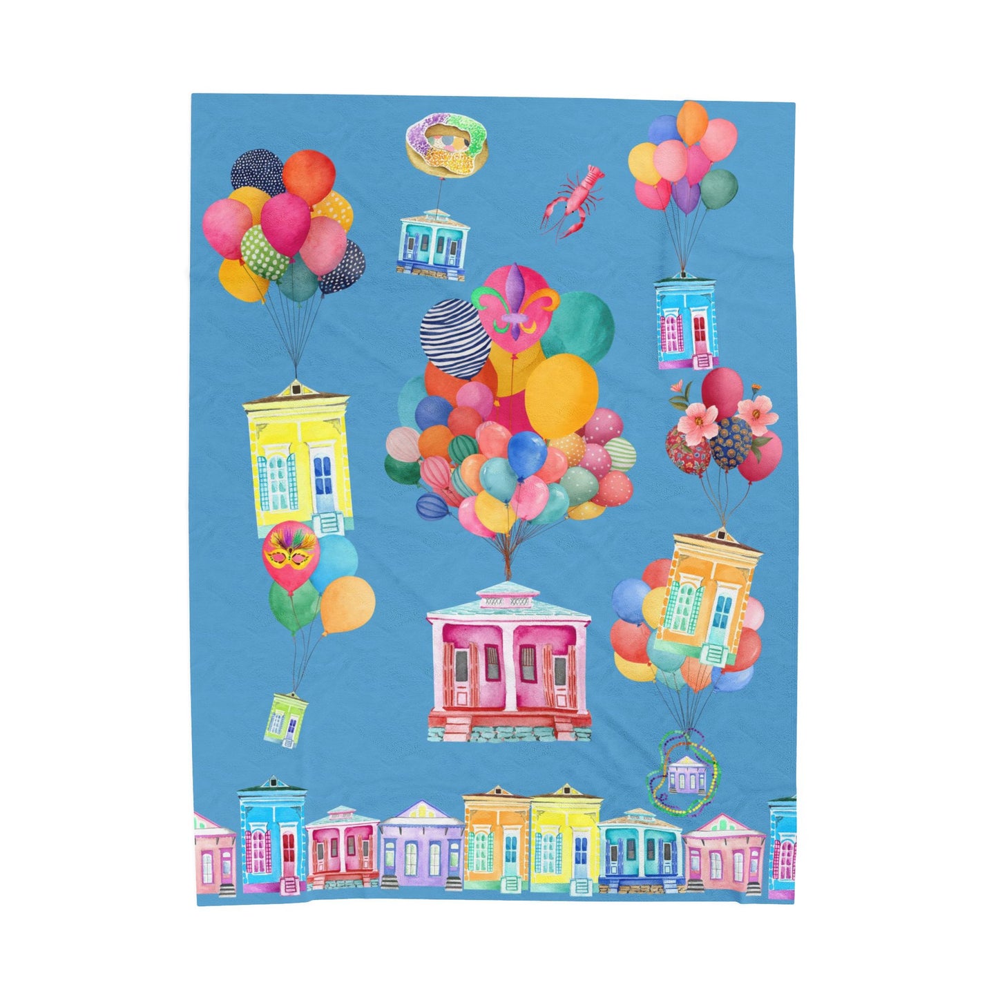 Velveteen Plush Blanket - NOLA Blue