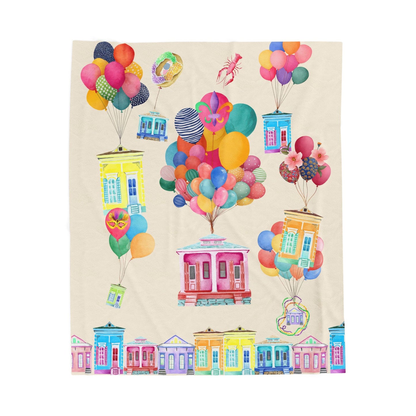 Velveteen Plush Blanket -NOLA Ivory