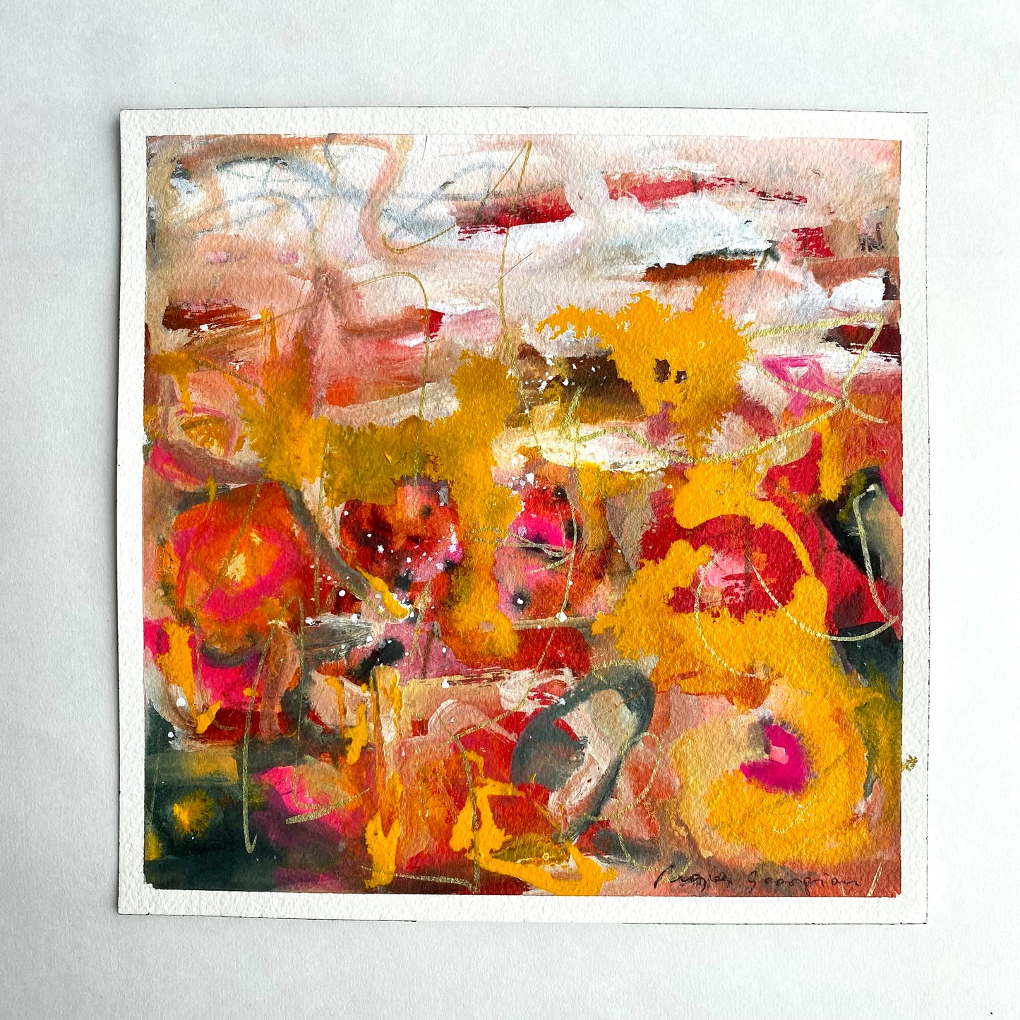 8x8 Small Abstract on Paper ***Unframed