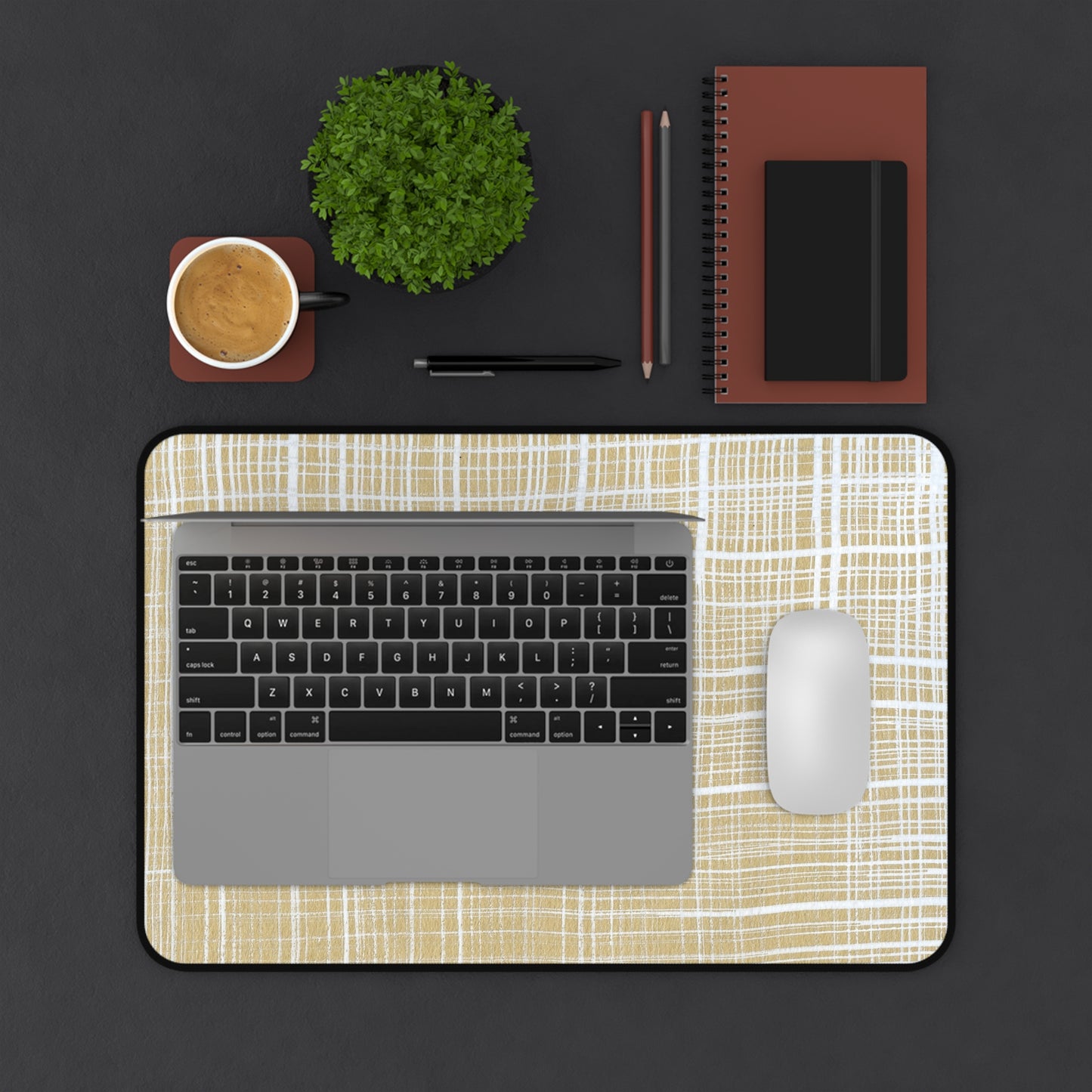 Desk Mat -White Gingham