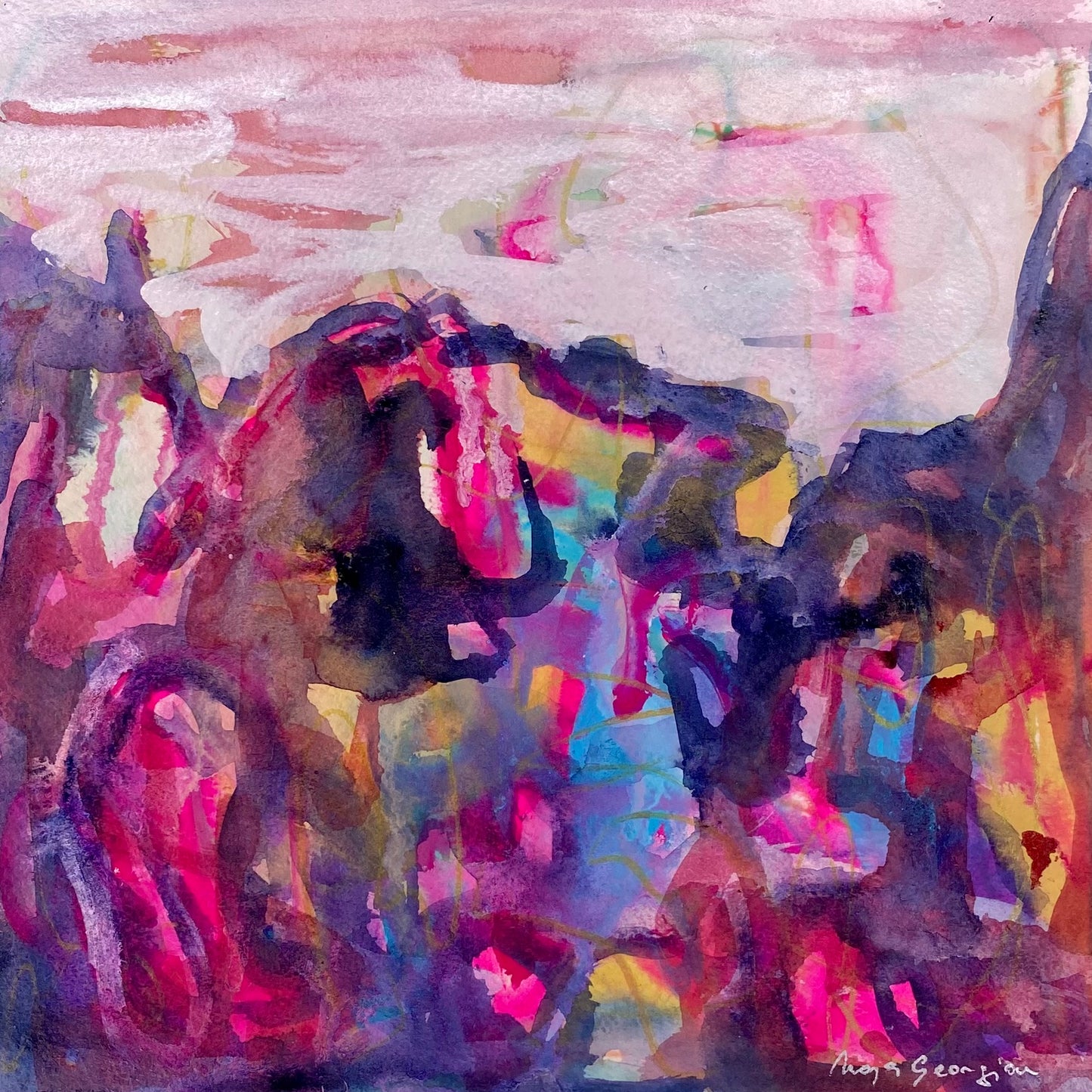8x8 Abstract Landscape - ORIGINAL PAINTING