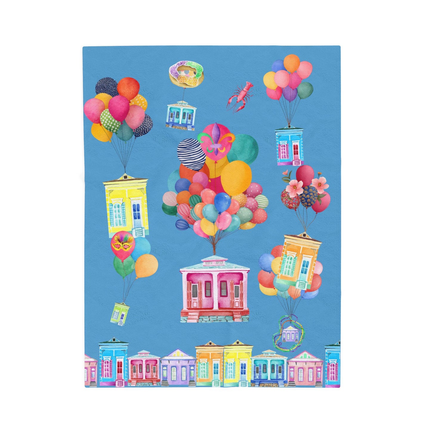 Velveteen Plush Blanket - NOLA Blue