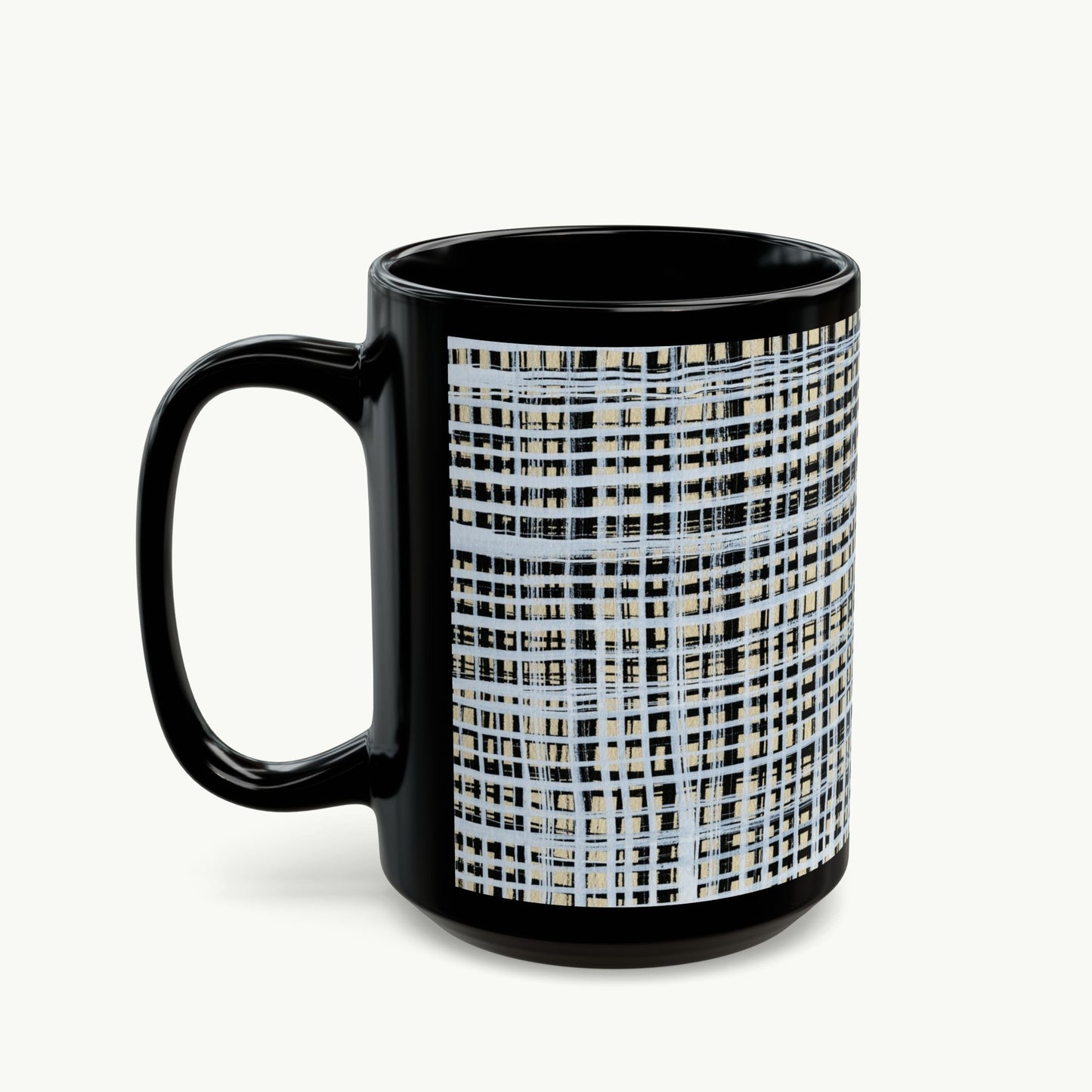 Black Mug - B&W Gingham
