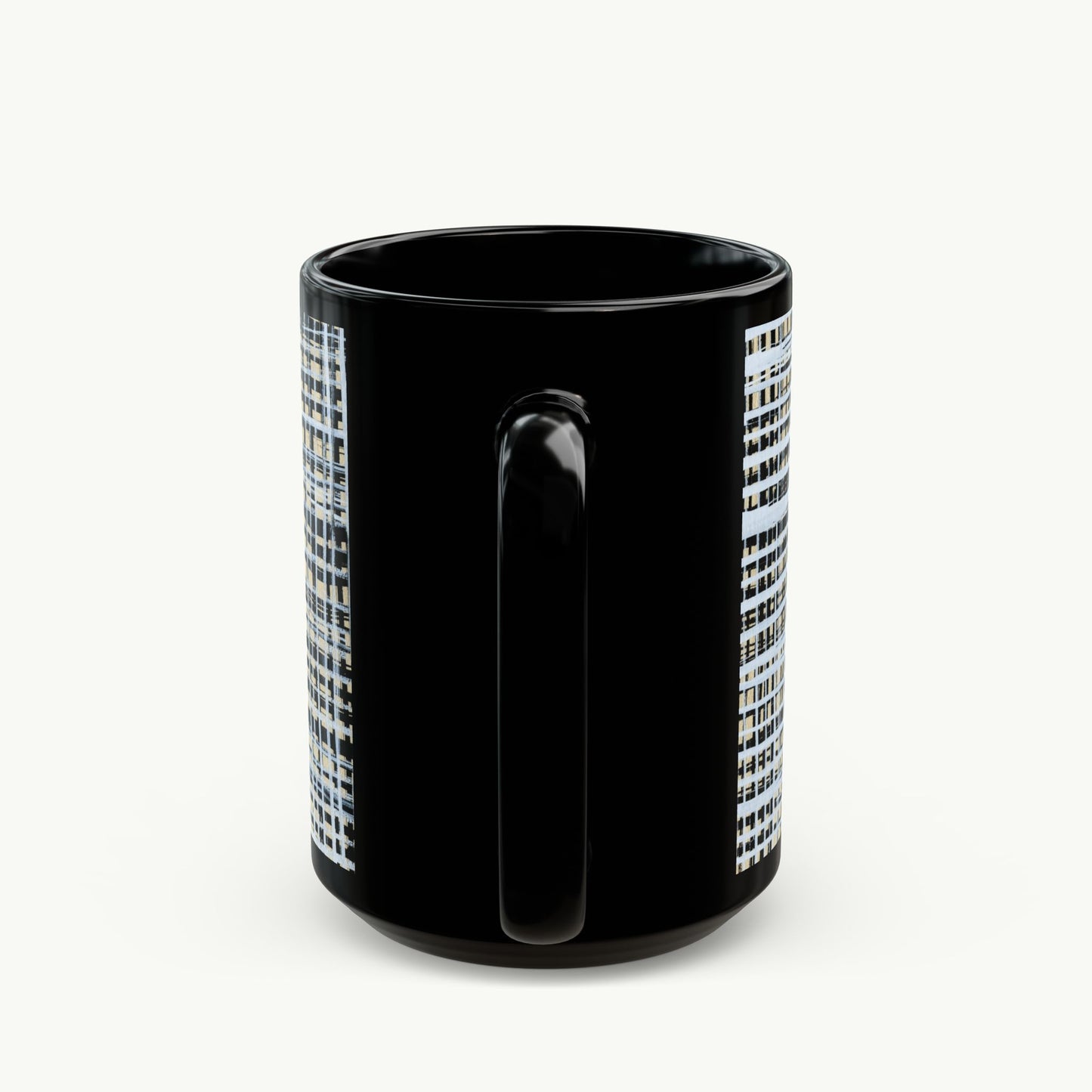 Black Mug - B&W Gingham