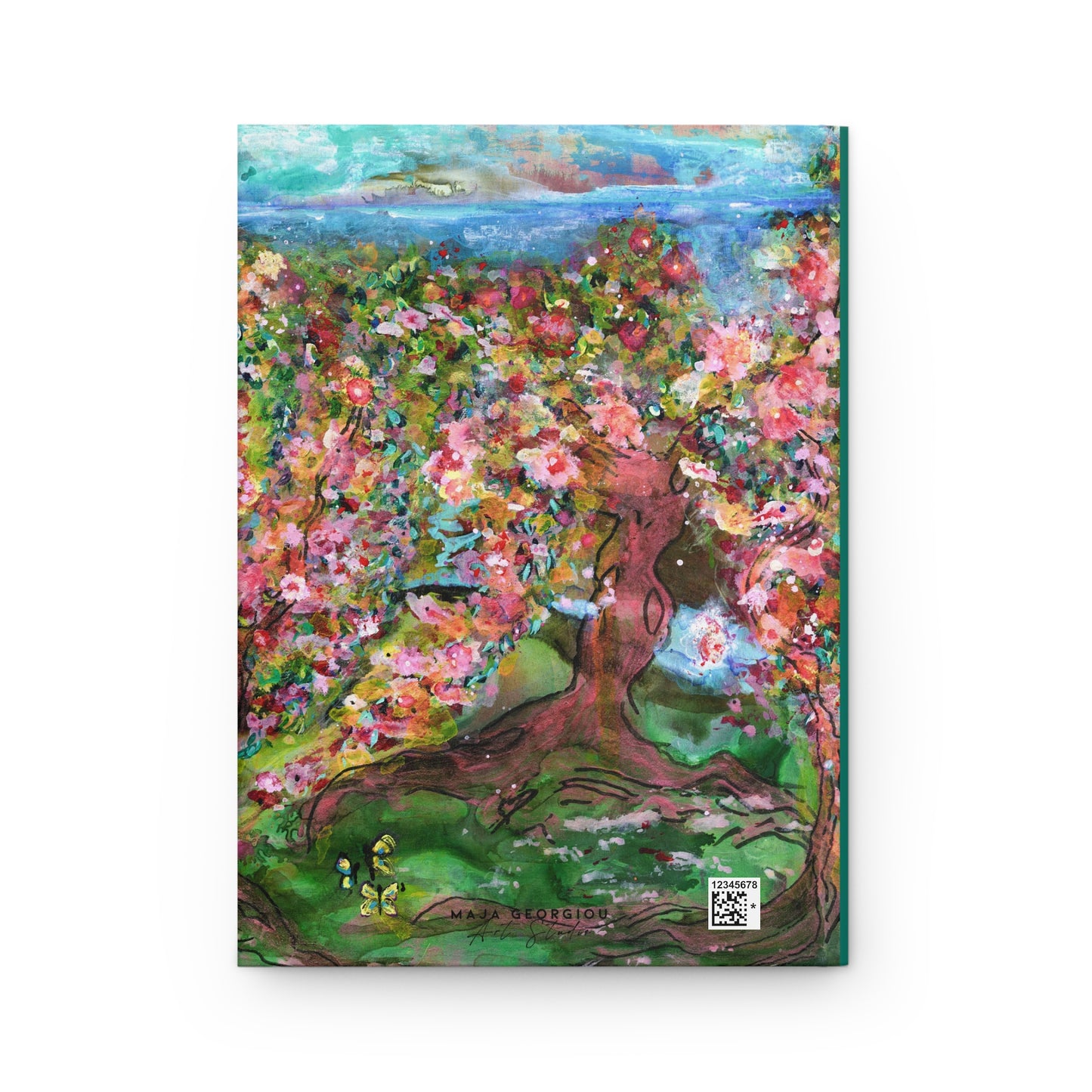 Blooming Orchard by the Sea Hardcover Journal