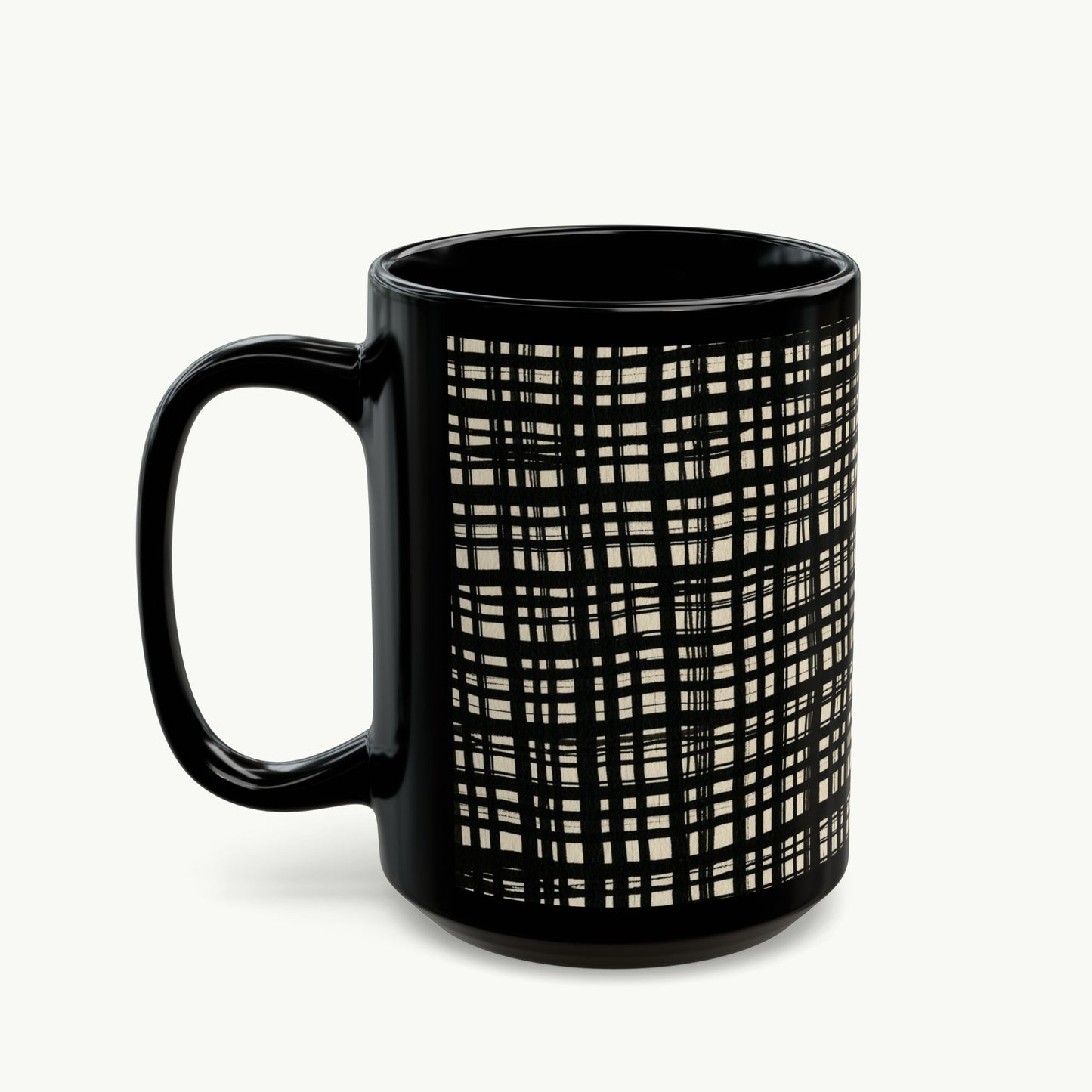 Black Mug - Black Gingham